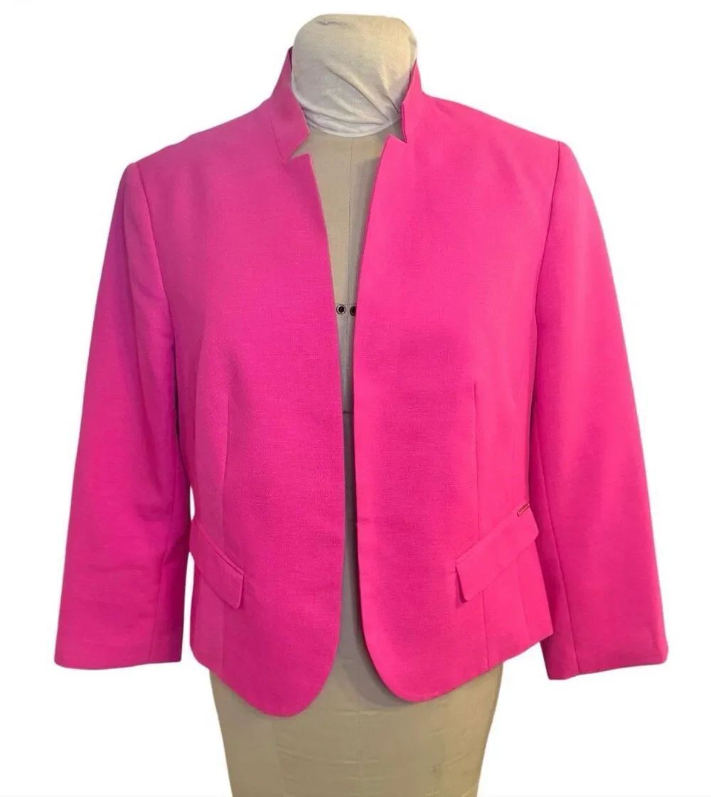 Anne Klein Pink Perfection Blazer/Jacket Large Bracelet Length Sleeves Career